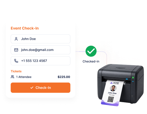 EVA Check-in & Badge print
