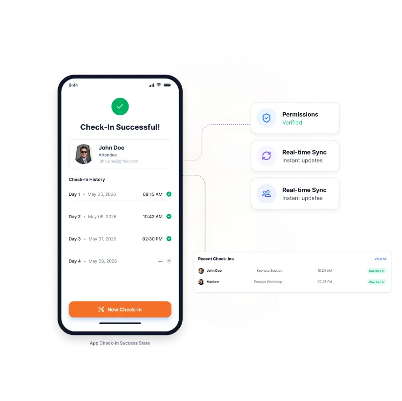 Unified QR Entry & Multi-Day Check-In Management